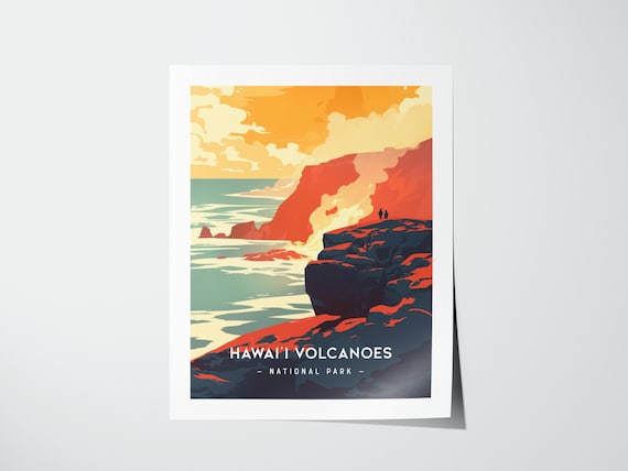 Hawaii Volcanoes National Park Lava Coast Sunset View Poster