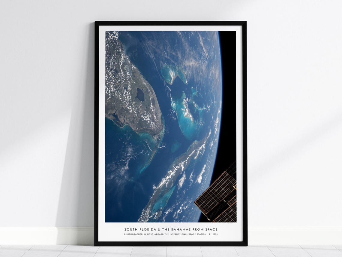 South Florida Bahamas From Space NASA Satellite ISS Photo Poster