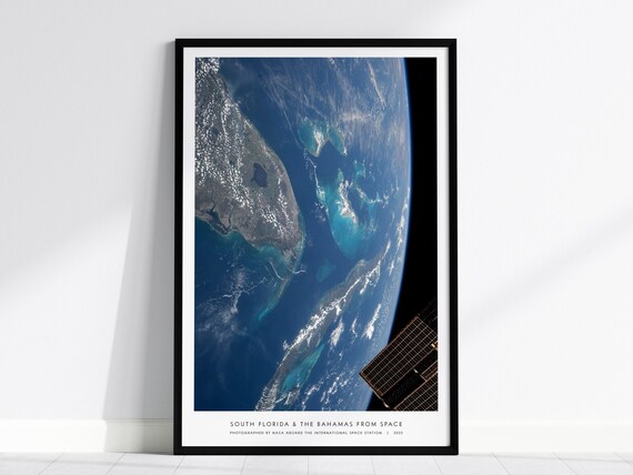 South Florida Bahamas From Space NASA Satellite ISS Photo Poster