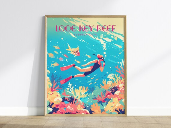 Looe Key Coral Reef Print Florida Keys Snorkeling Art