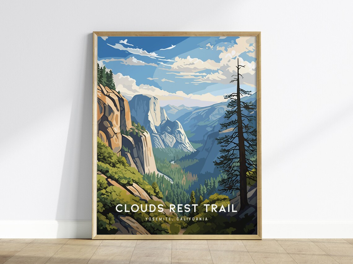 Yosemite National Park Clouds Rest Trail Poster