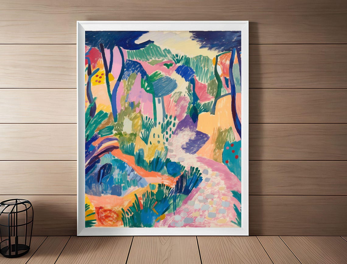 Fauvist Forest Landscape Colorful Abstract Expressionist Art Poster - Image 4