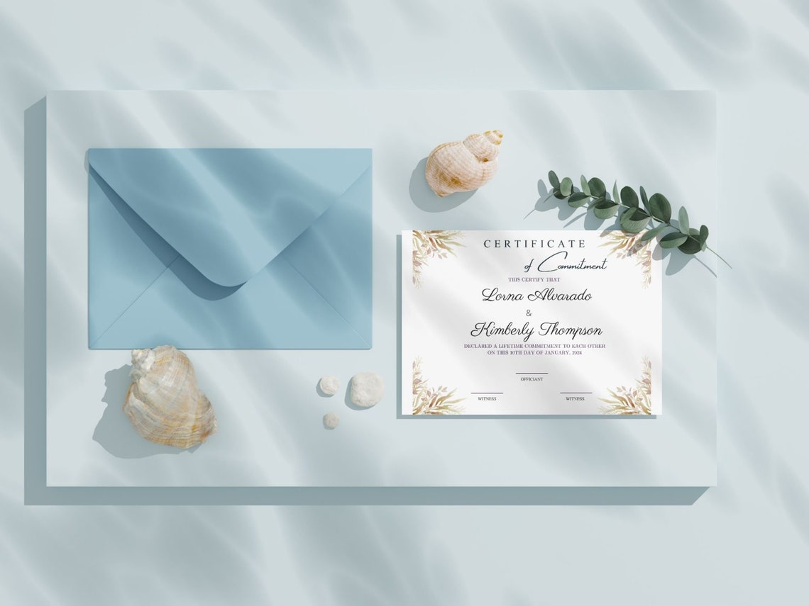 Certificate of Commitment Couple Lifetime Wedding Print Template - Image 4