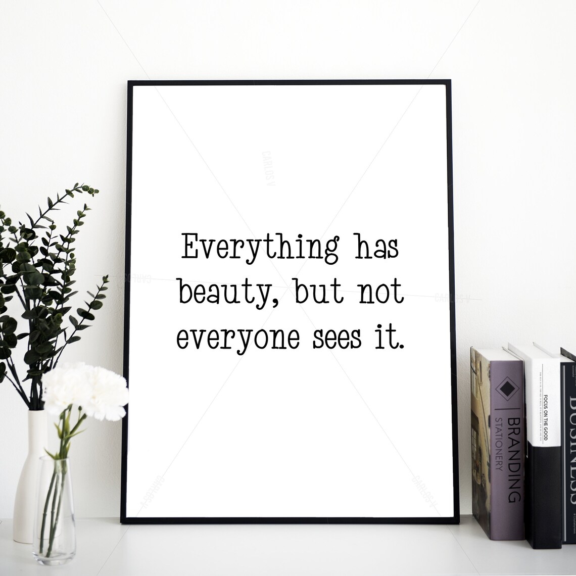 Confucius Everything Has Beauty but Not Everyone Sees It Quote Wall Art