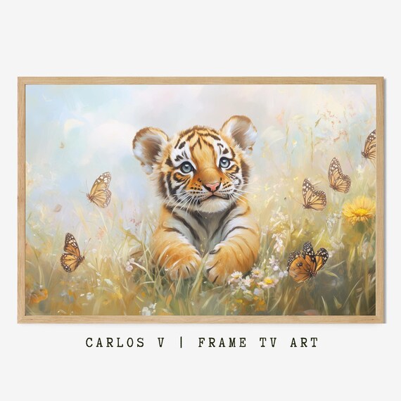 Graceful Tiger Amid Blossoms, Big Cat Lovers