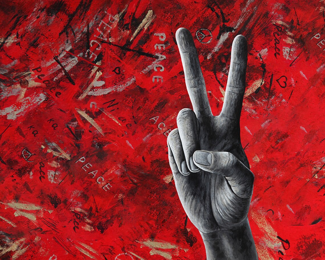 Valentine Day Peace Love-Themed Illustration - Image 2