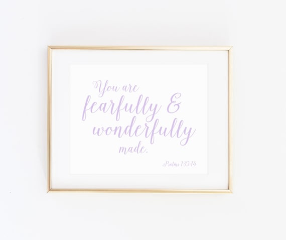 Psalm 139:14 Nursery Bible Verse Art Print