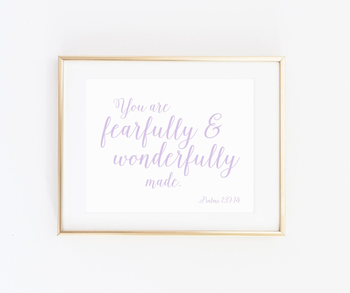 Psalm 139:14 Nursery Bible Verse Art Print
