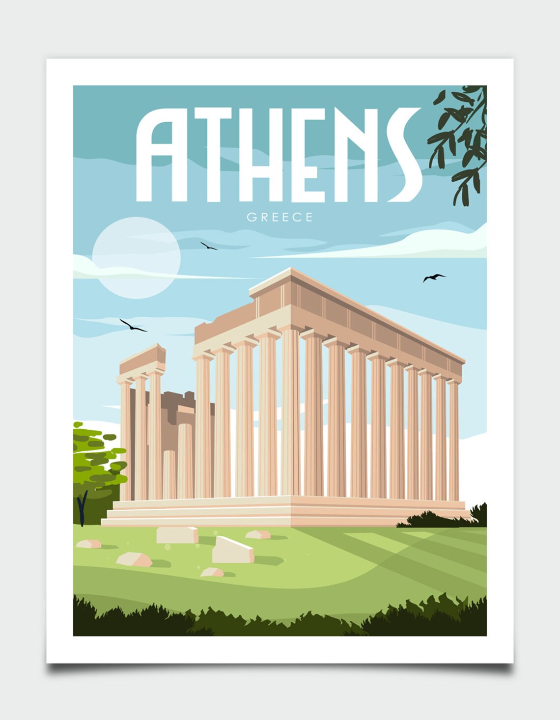 Athens Greece Travel Poster, Living Room Decor - Image 3