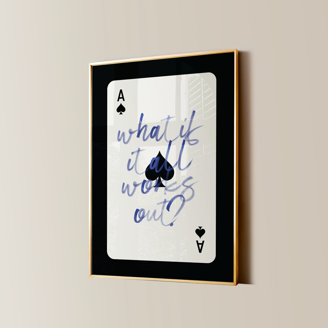 Ace Of Spades, Preppy Watercolor Art Print