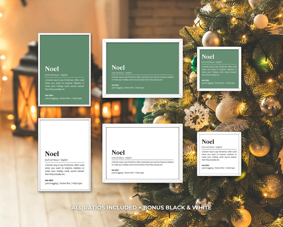 Noel Definition Fancier Way to Say Christmas Dictionary Style Poster - Image 3