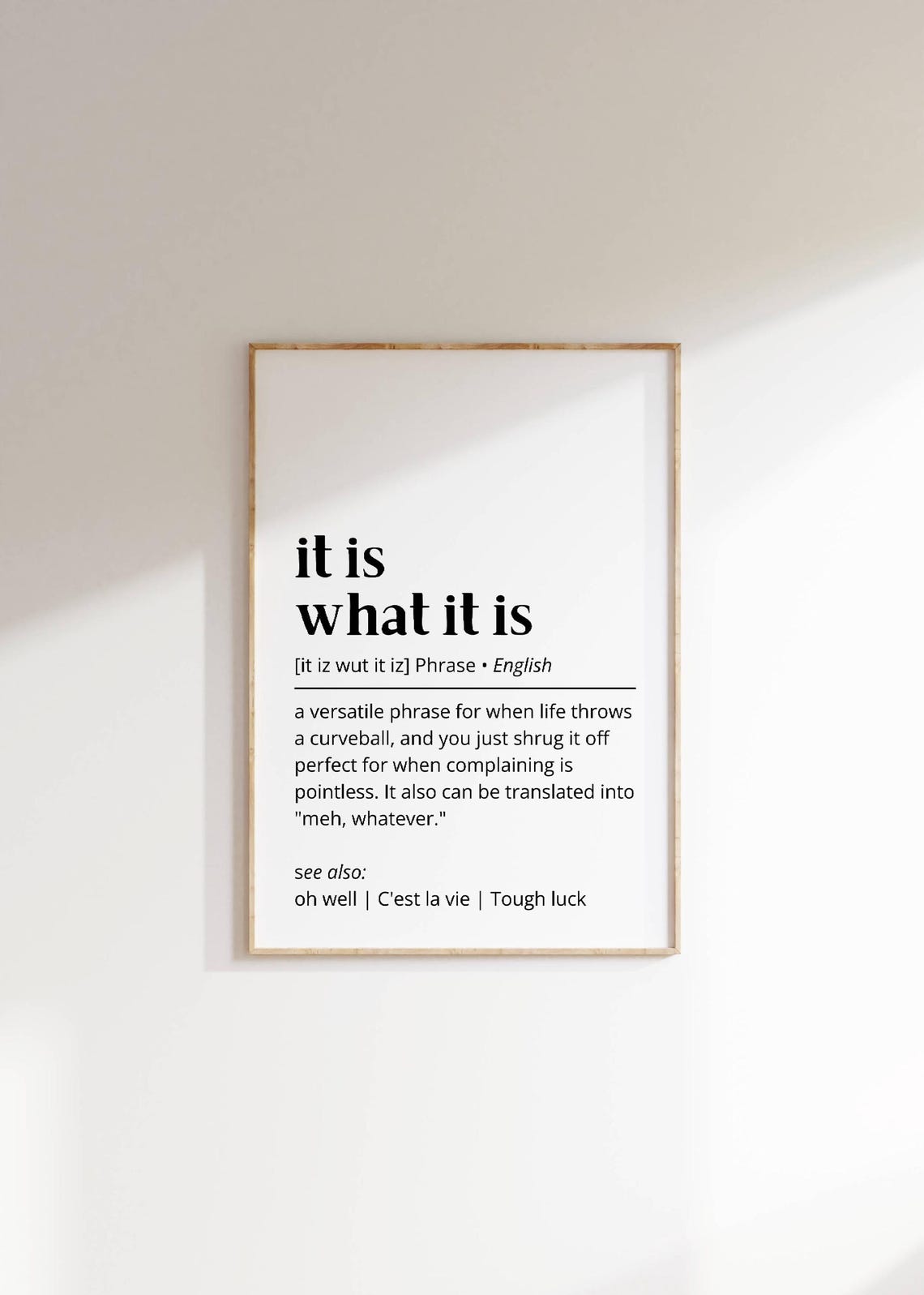 It Is What It Is Definition Funny Life Phrase Dictionary Poster
