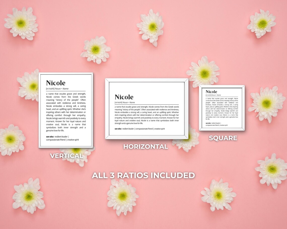 Nicole Name Definition Art Print, Personalized Typography - Image 3