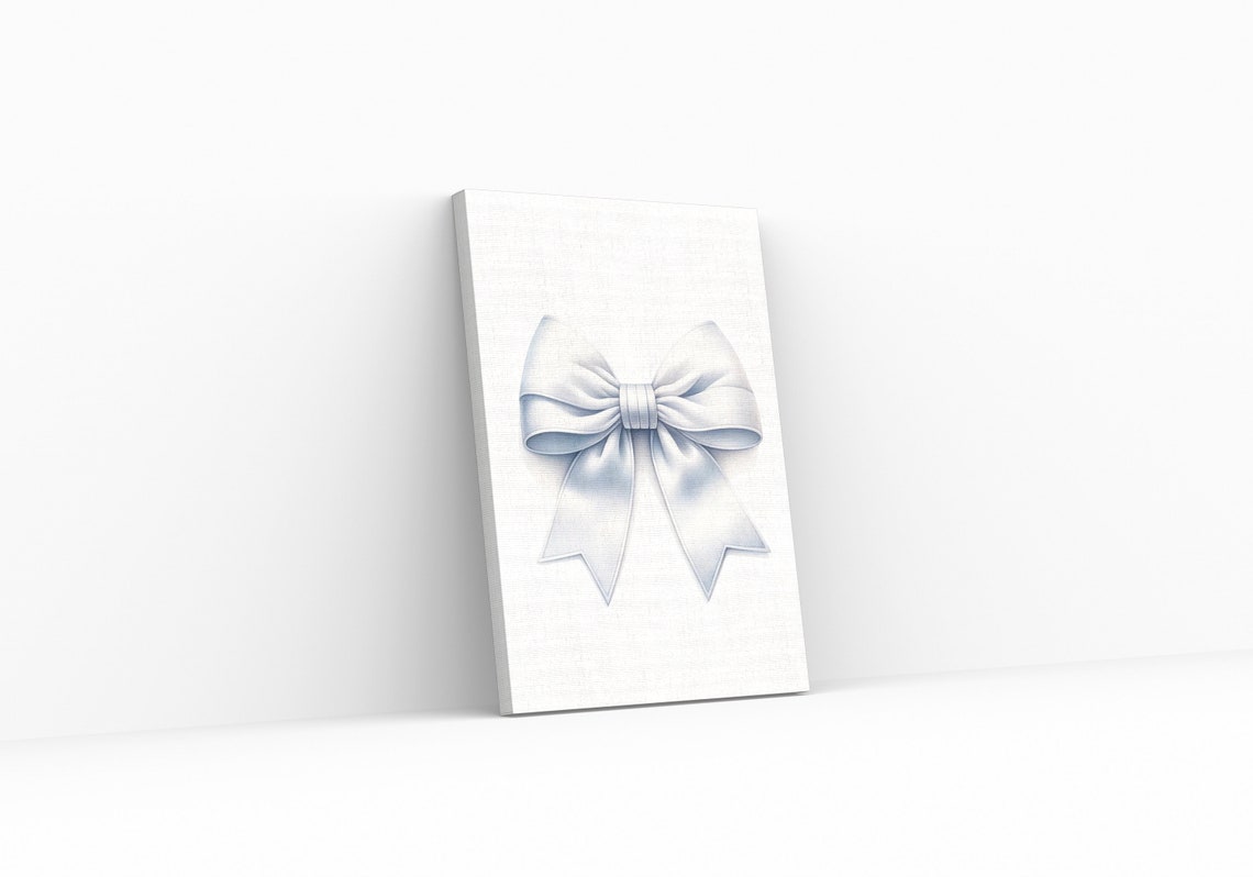 White Satin Bow Minimalist Elegant Preppy Chic Dorm Wall Poster - Image 3