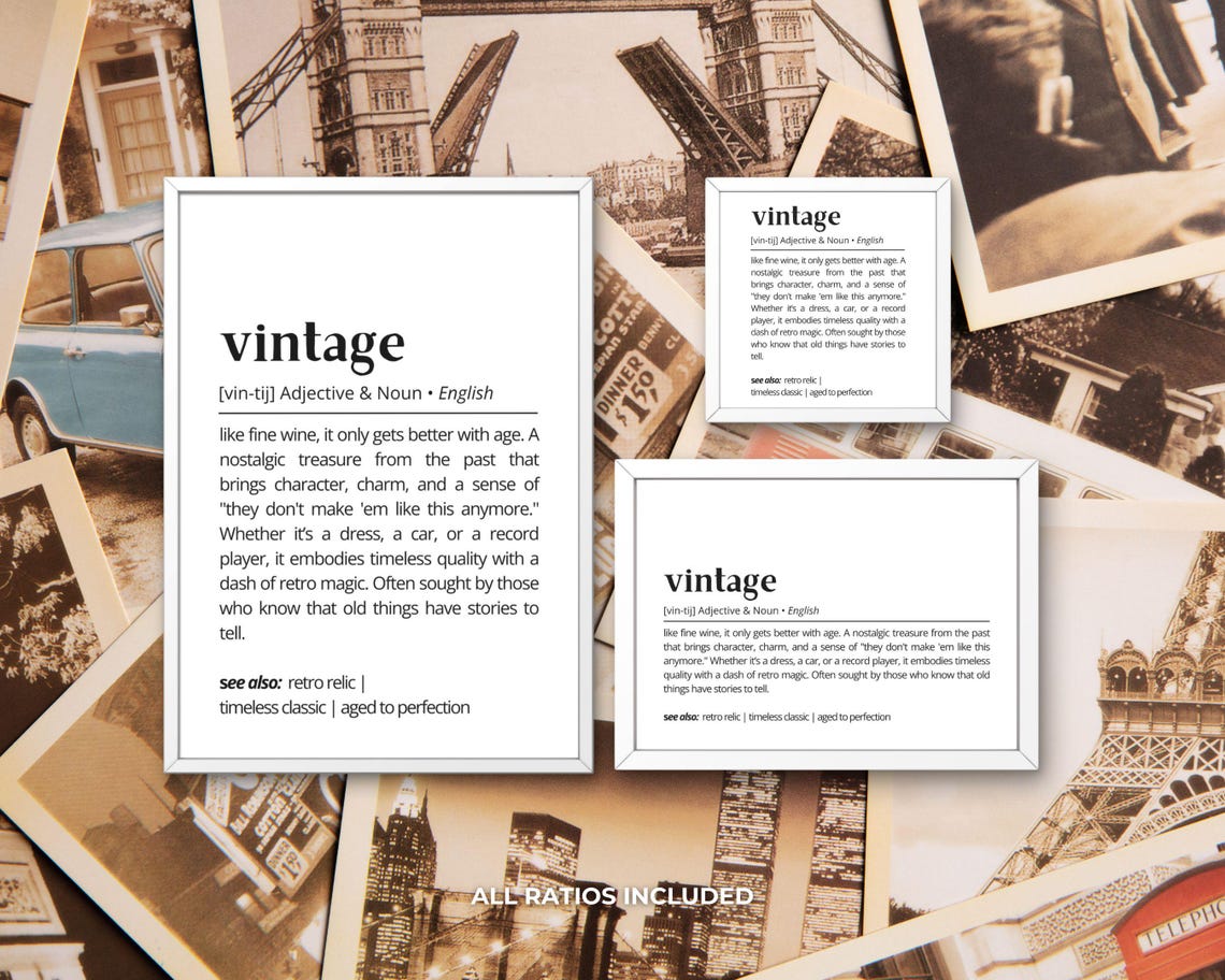 Vintage Definition Nostalgic Retro Charm Dictionary Style Wall Art - Image 3