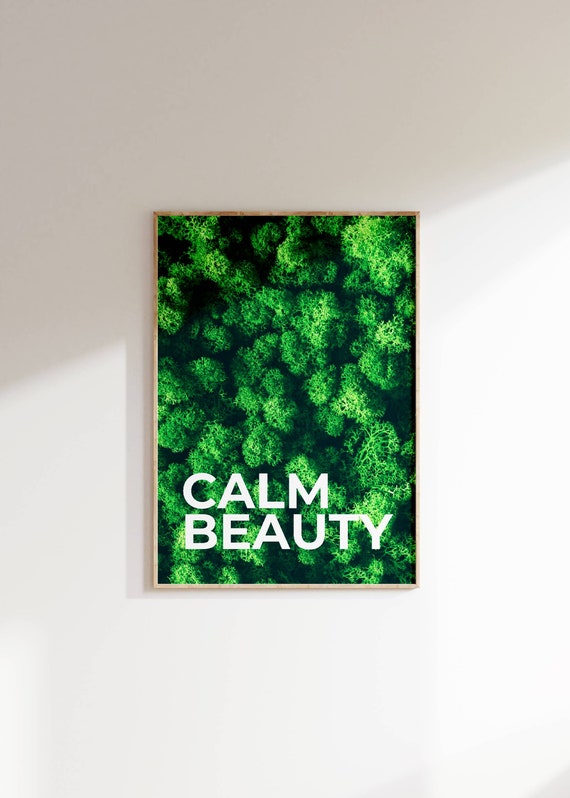 Calm Beauty Moss Wall Art Nature Inspired Print Eco Friendly Home Decor Green Moss Background Relaxation