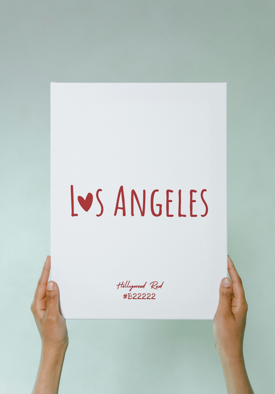 Los Angeles Hollywood Red Heart Typography Minimalist City Poster - Image 3
