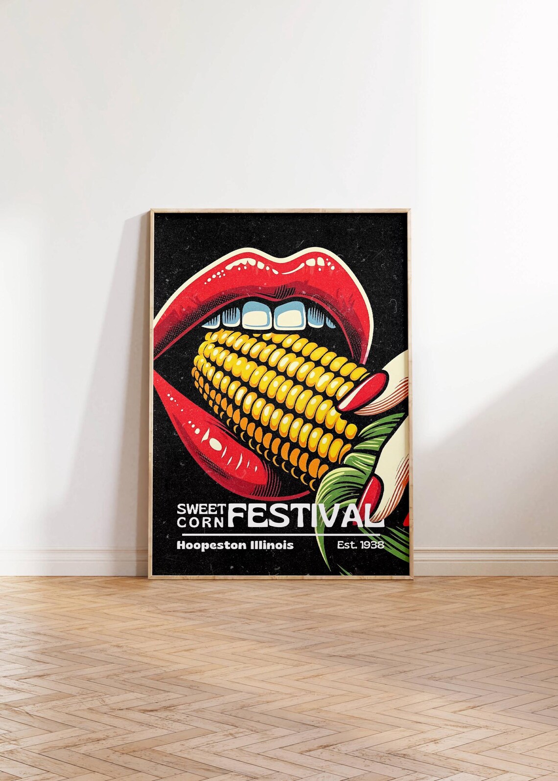 Sweet Corn Festival Hoopeston Illinois Retro Pop Art Food Poster