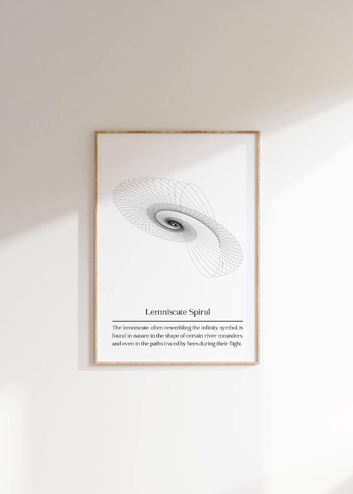 Lemniscate Spiral Infinity Parametric Line Art Minimalist Decor Poster