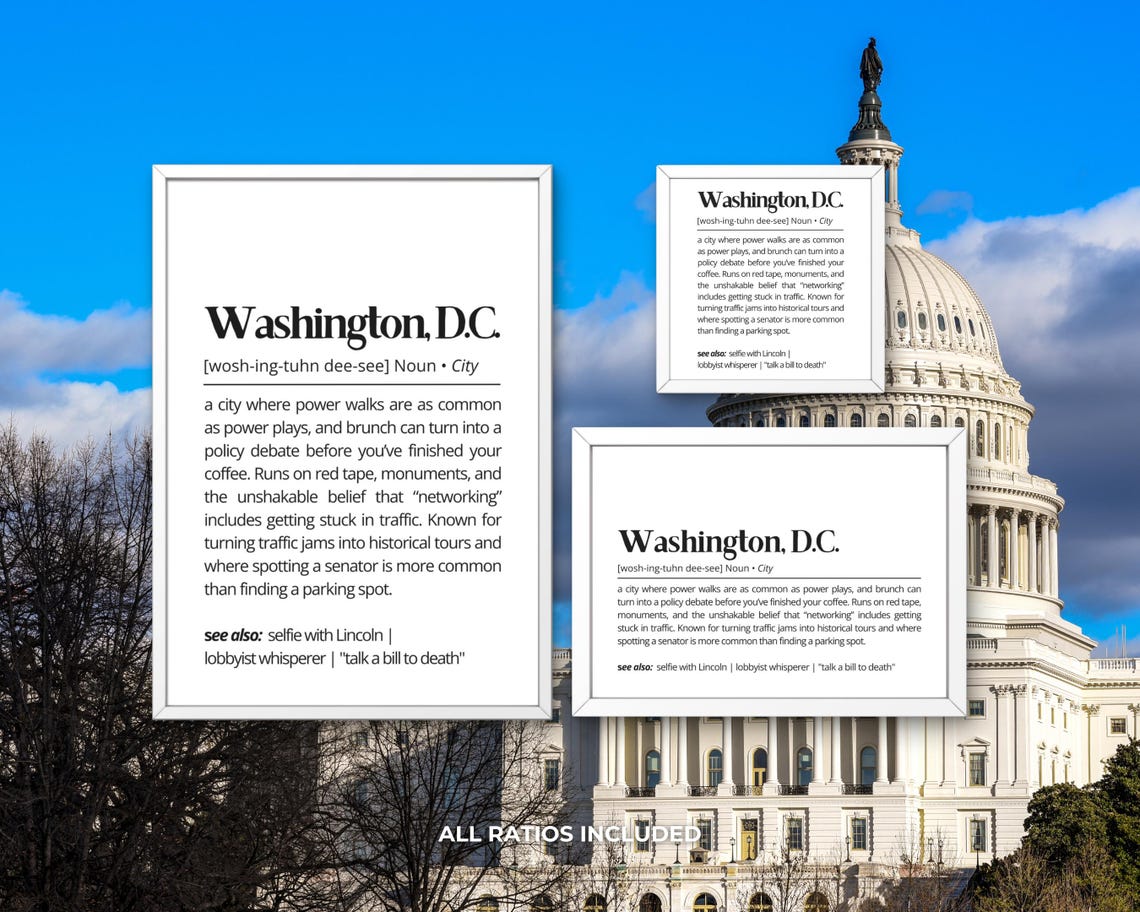 Washington D.C. City Dictionary Definition Typography Poster - Image 3