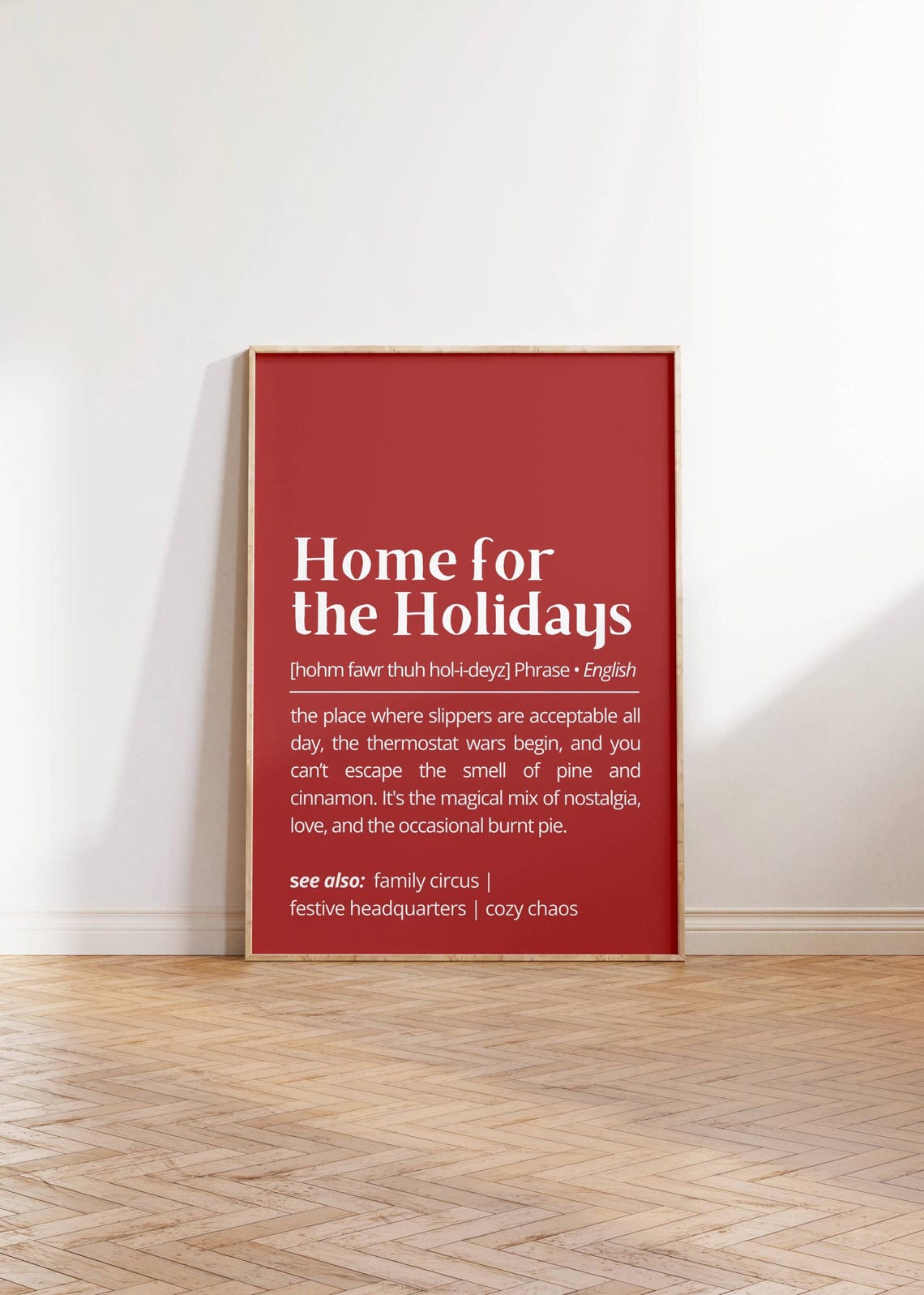 Home for the Holidays Definition Cozy Family Dictionary Style Poster - Image 2