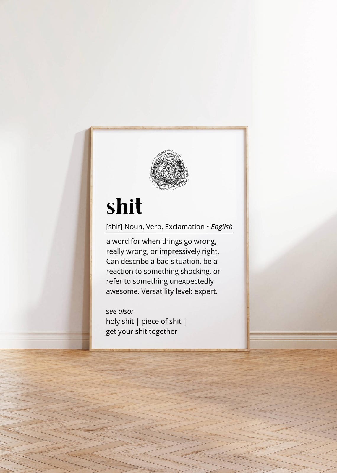 Shit Funny Dictionary Definition Poster Minimalist Quote Decor Art - Image 3