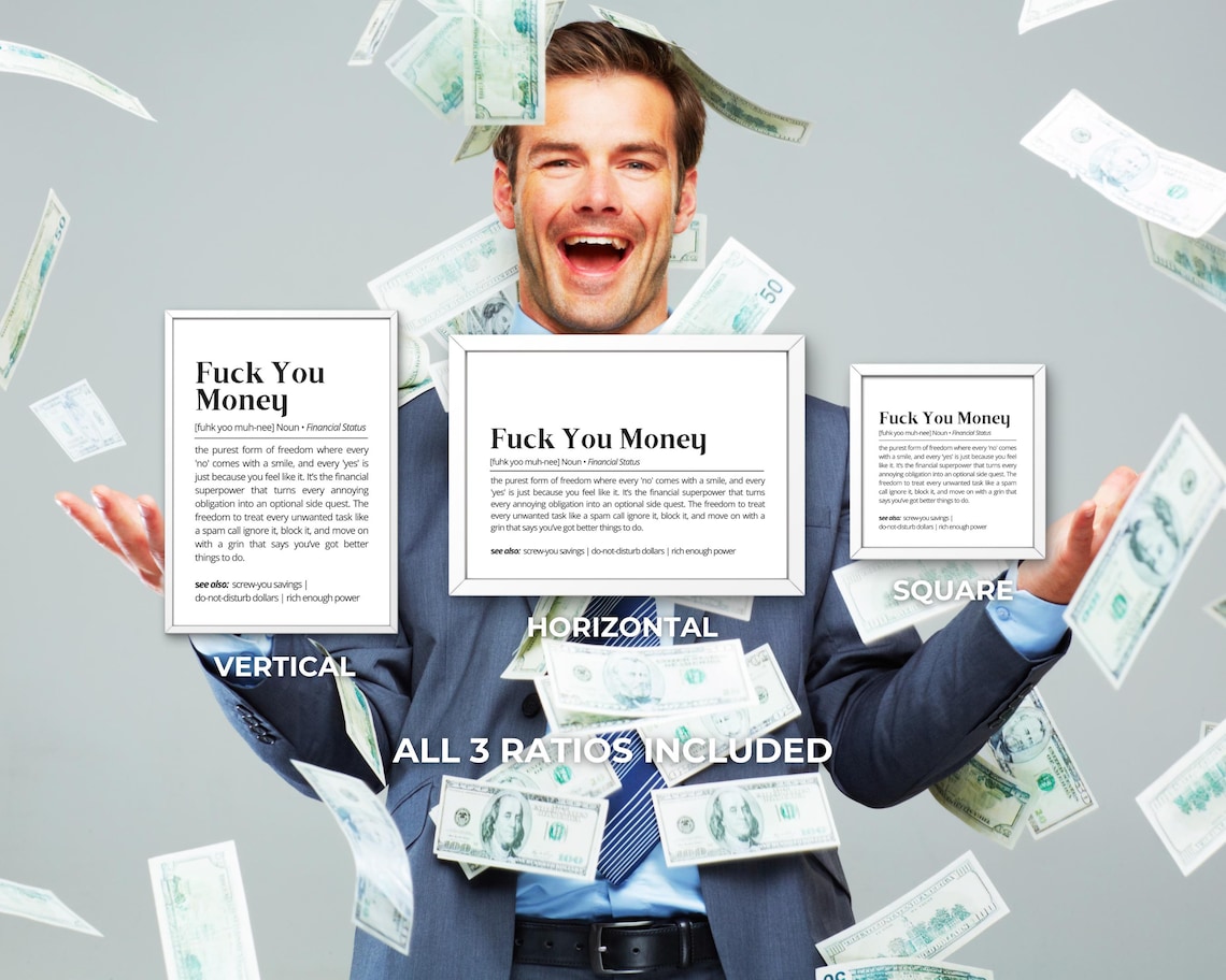 Fuck You Money Definition Poster Funny Financial Freedom Humor Gift Art - Image 3