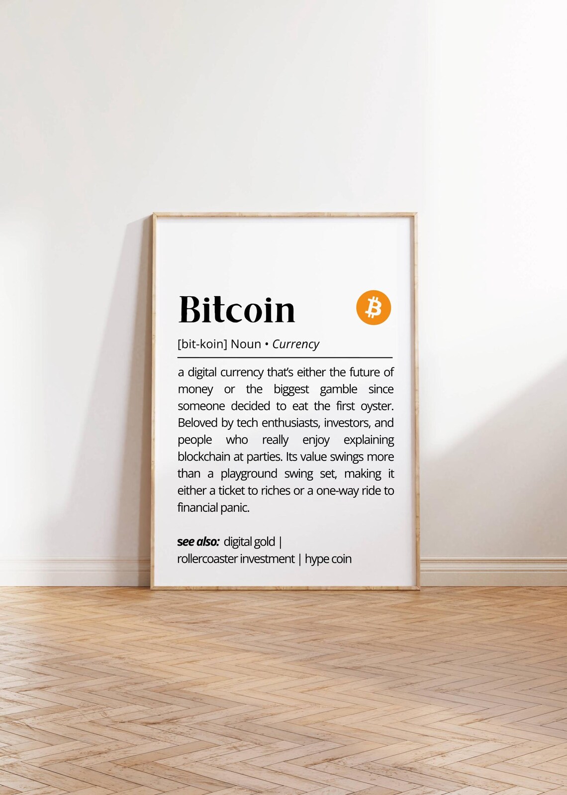 Bitcoin Definition Cryptocurrency Humor Art Print - Image 2