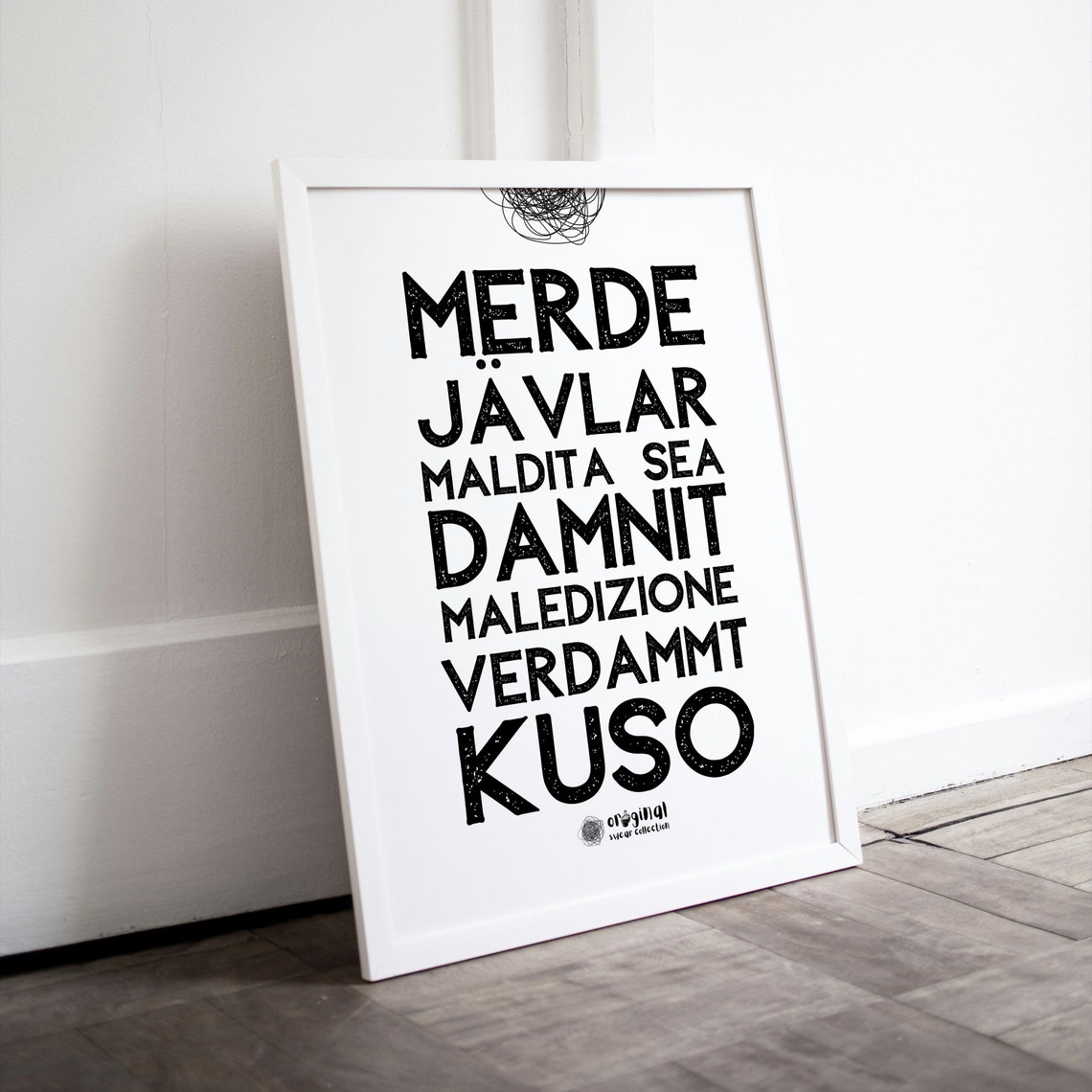 Merde Damnit Kuso Funny Multilingual Swear Words Rude Joke Poster