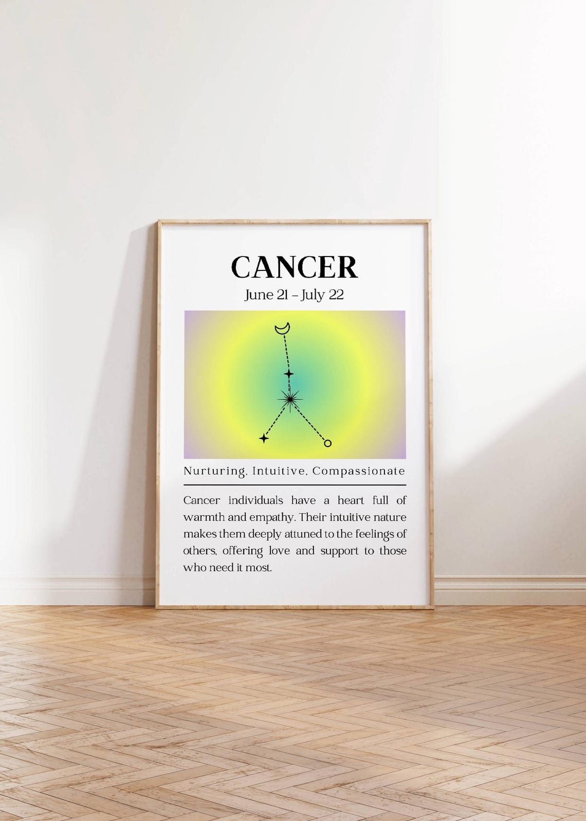 Cancer Zodiac Constellation Star Sign Poster June July Astrology Decor - Image 3