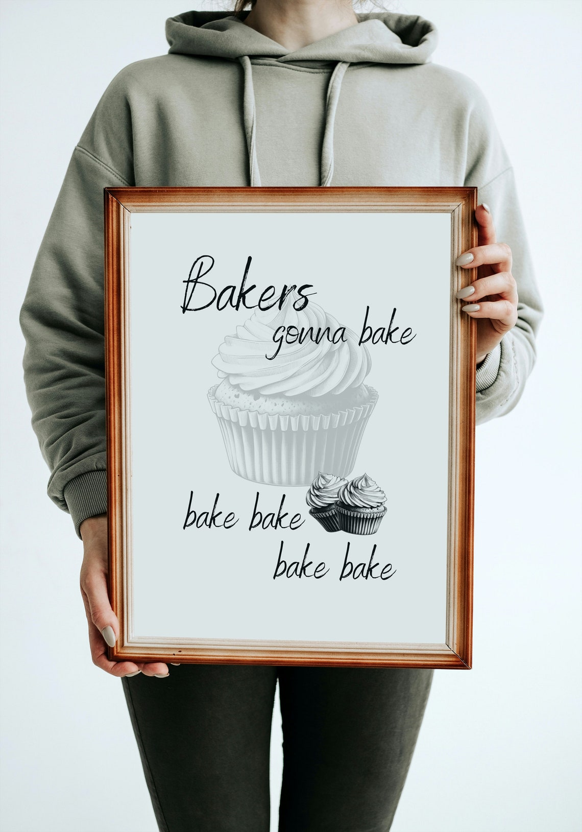 Bakers Gonna Bake Cupcakes Funny Baking Kitchen Quote Wall Poster - Image 3