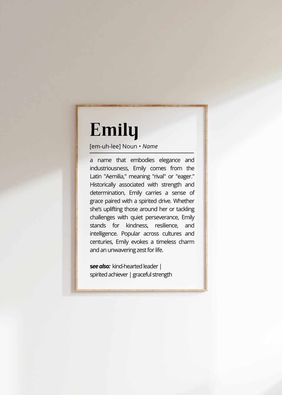 Emily Name Definition Personalized Typography Art Print - Image 2