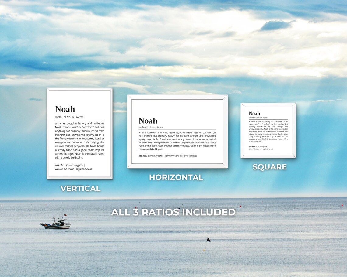 Noah Name Definition Personalized Boy Nursery Art - Image 3