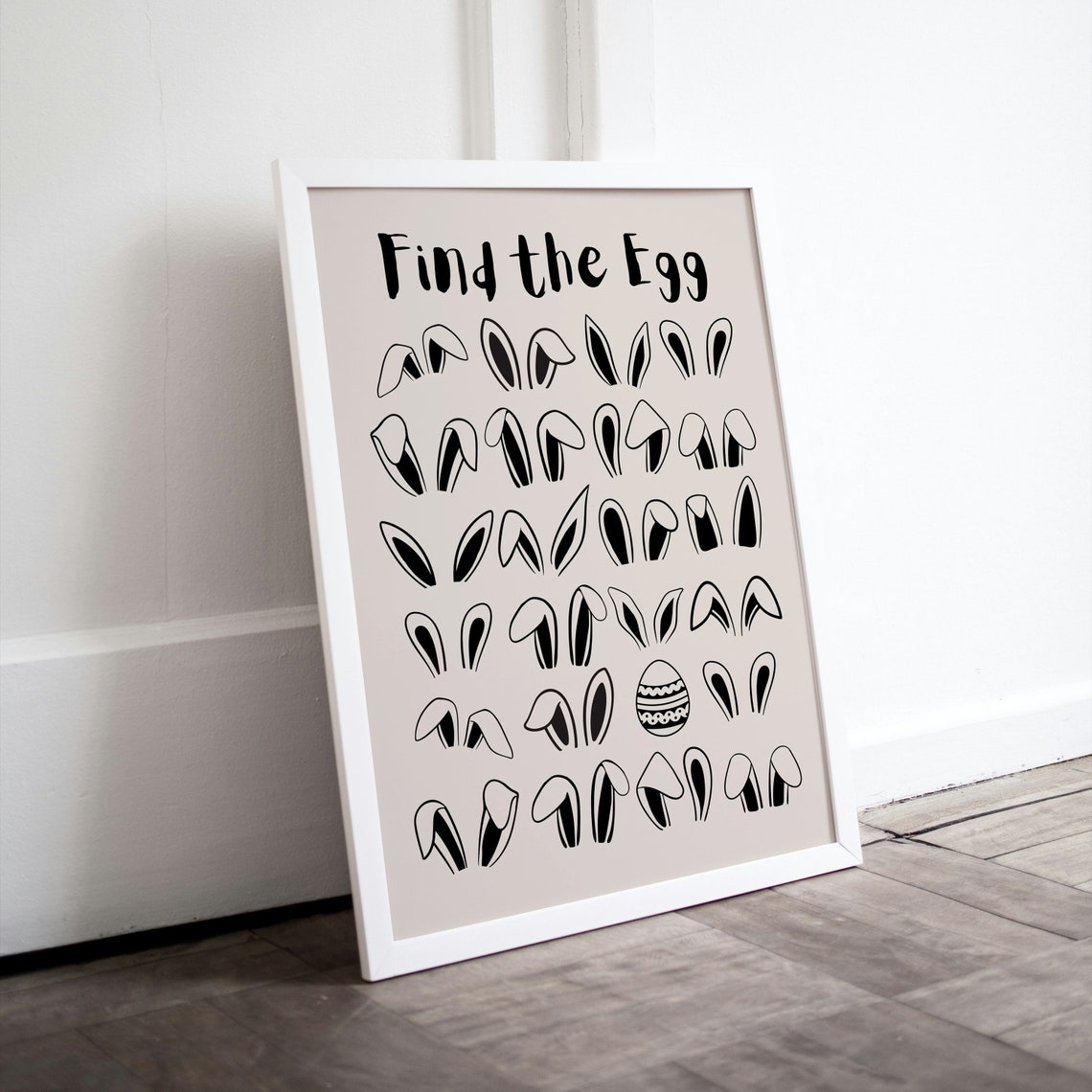Find The Egg Hidden Egg Bunny Ears Easter Party Game Wall Poster