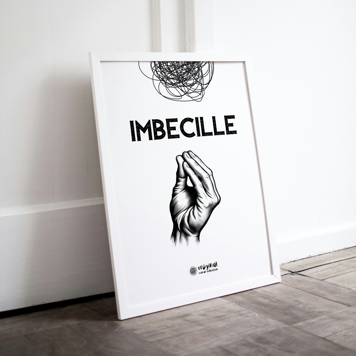 Imbecille Italian Hand Gesture Funny Rude Novelty Swear Poster