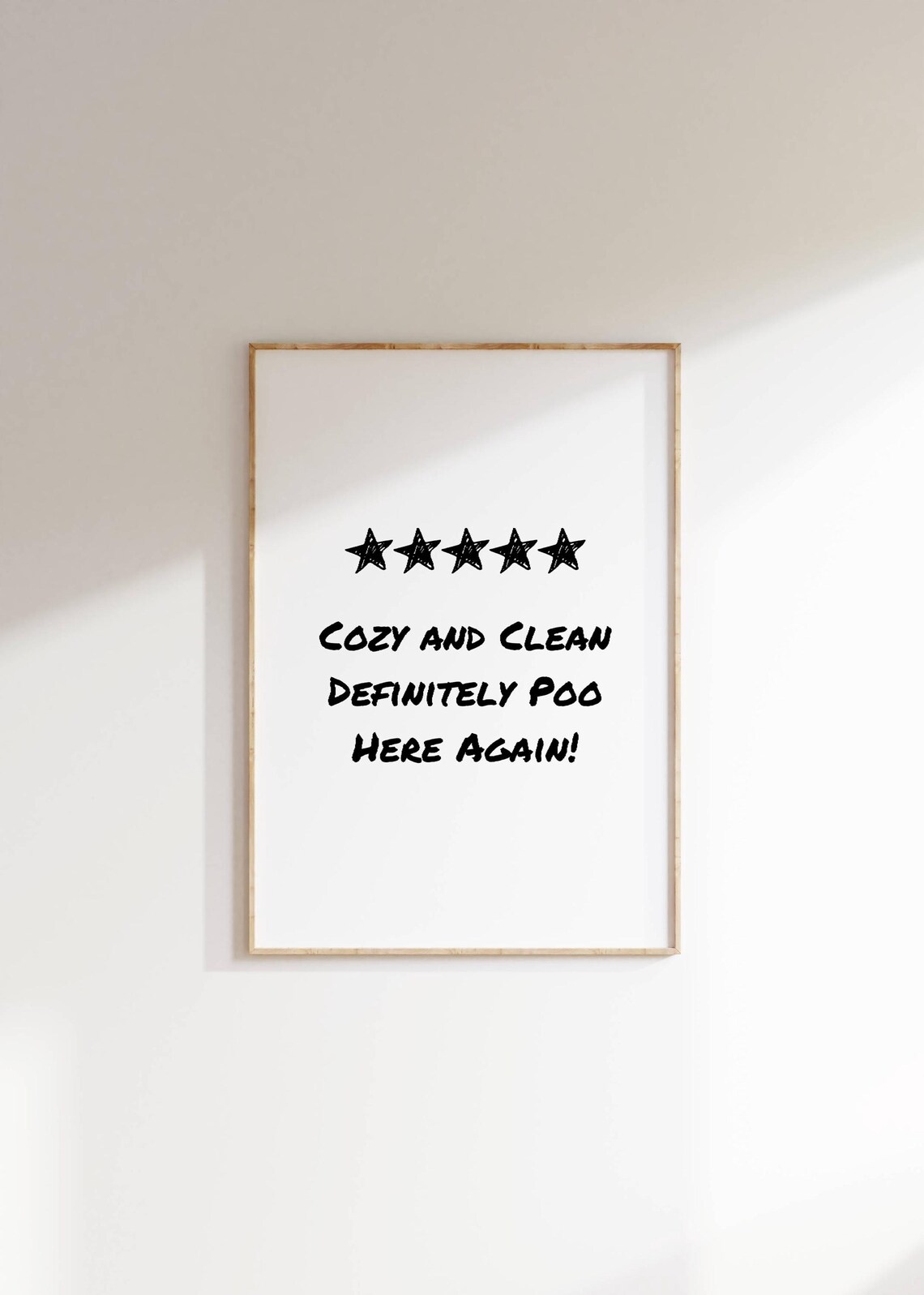 Cozy And Clean Definitely Poo Here Again Funny Bathroom Review Poster - Image 3