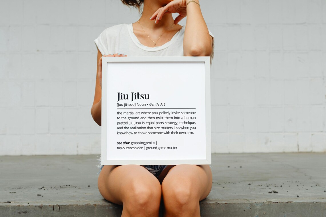 Jiu Jitsu Dictionary Definition Martial Arts Funny White Quote Print - Image 2