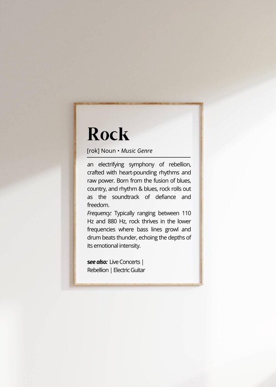 Rock Music Genre Definition Dictionary Meaning Minimalist Poster