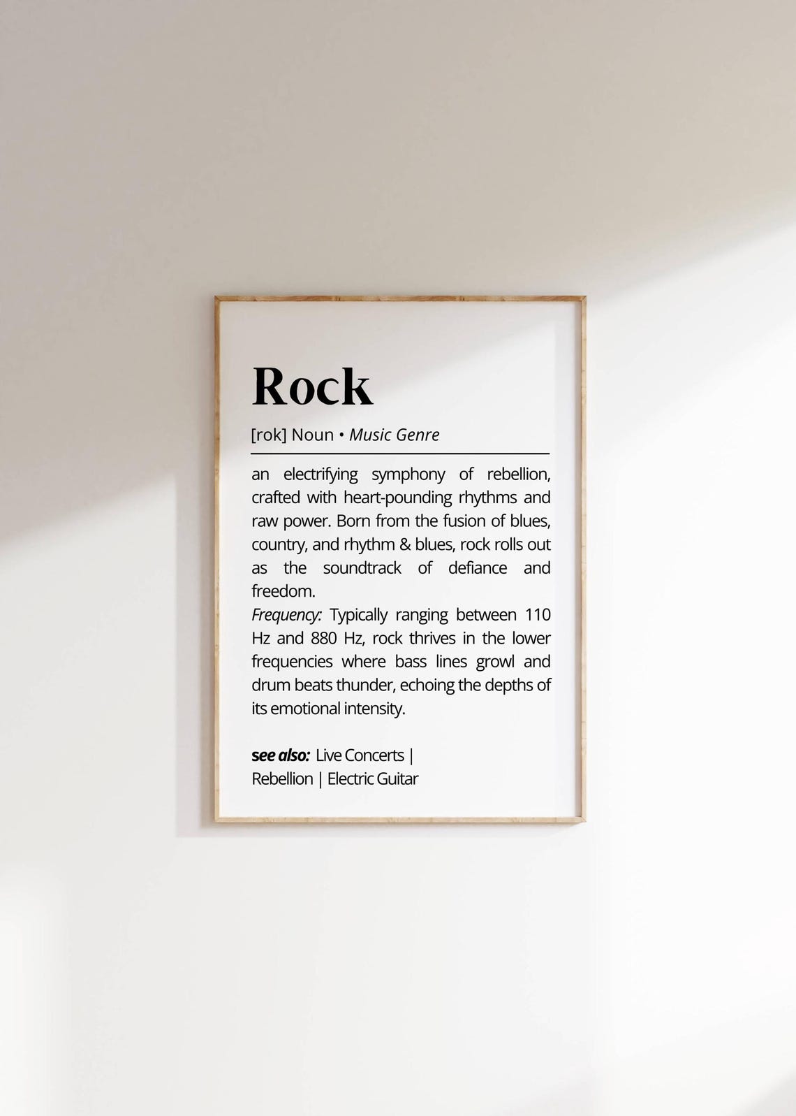 Rock Music Genre Definition Dictionary Meaning Minimalist Poster