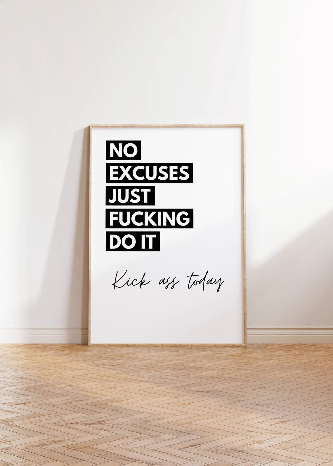 No Excuses Just Fucking Do It Bold Profanity Motivational Poster - Image 3