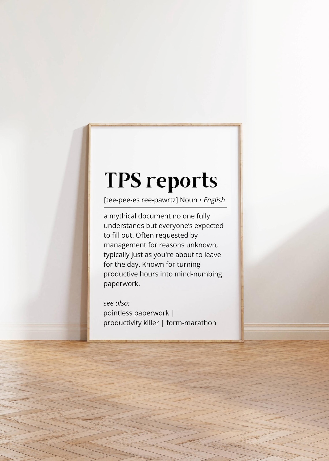 TPS Reports Definition, Minimalist Office Humor Art Print - Image 3