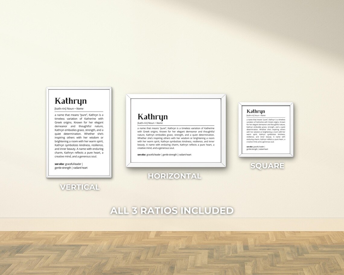 Kathryn Name Definition Minimalist Personalized Wall Art - Image 3