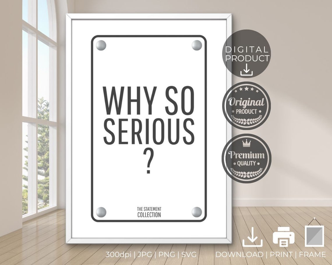 Why So Serious Famous Movie Quote Typography Statement Poster - Image 3