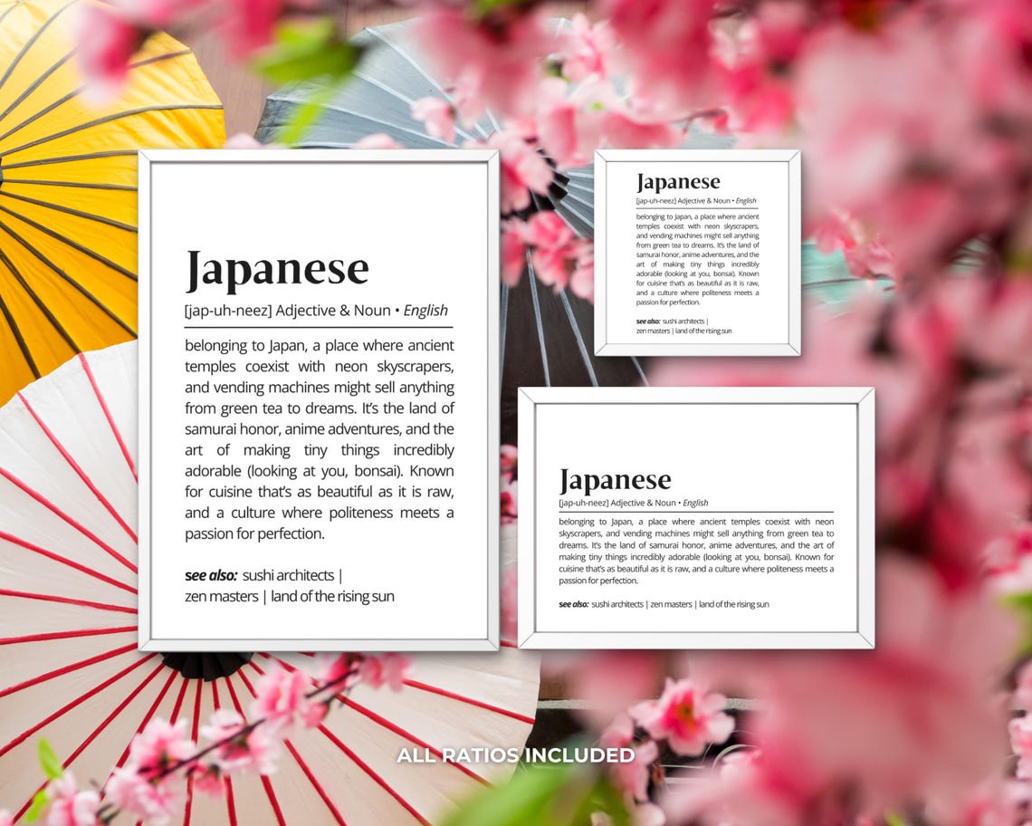 Japanese Definition Cultural Humor Zen Minimalist Dictionary Wall Art - Image 3