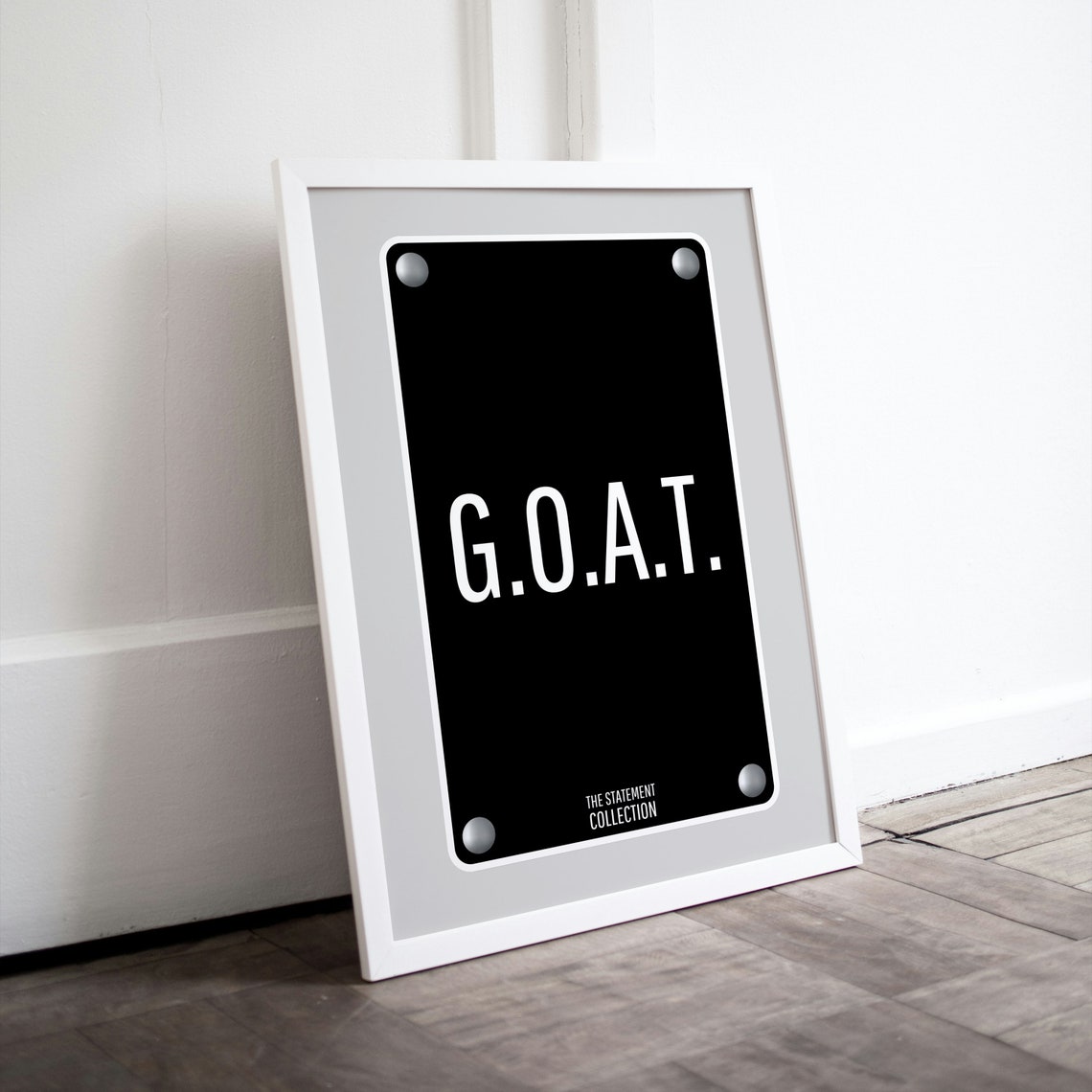 G O A T Greatest Of All Time Black Plaque Statement Sign Poster Decor