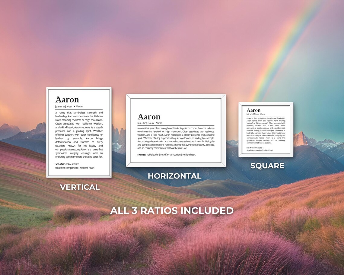 Aaron Name Definition Personalized Minimalist Art Print - Image 3