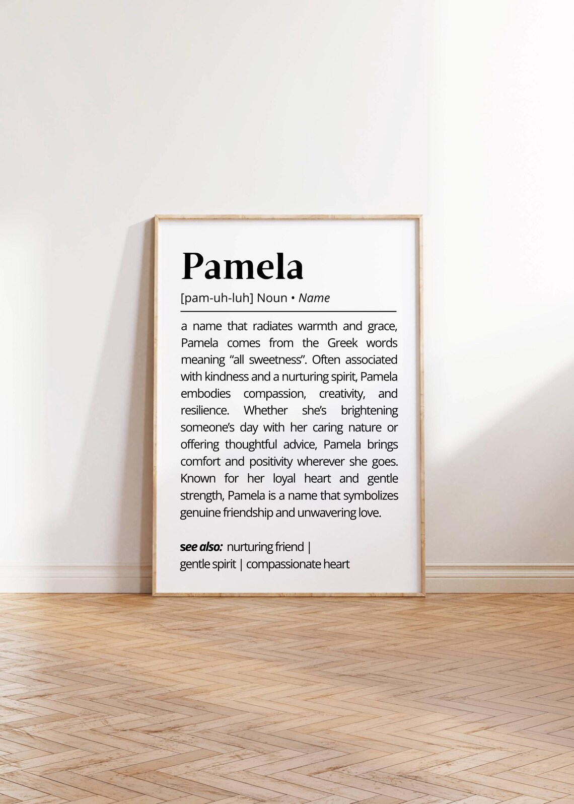 Pamela Name Definition Typography Art Print - Image 2
