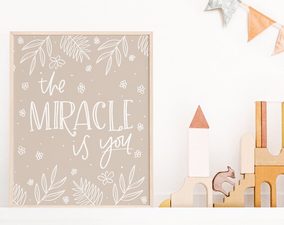 Encanto The Miracle Is You Poster Colorful Lyric Art Kids Room Nursery Decor