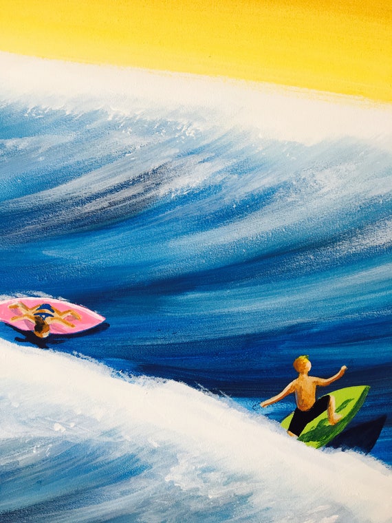 Surf Art Surfer Art Ocean Art Beach Art Beach Paintings Surfboard Surfing Housewares Room Decor Baby And Kids Rooms
