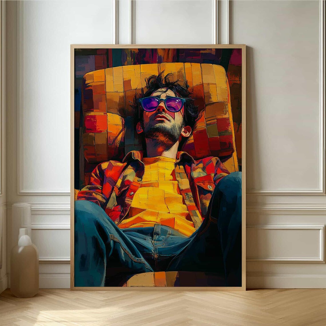 Colorful Lounge Vibe Expressive Abstract Wall Art Print